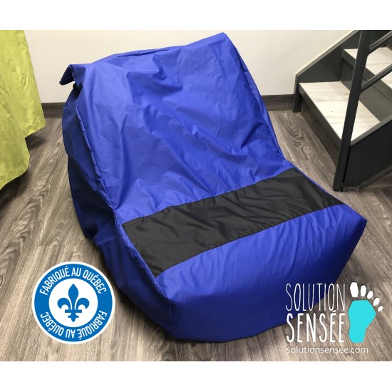 Wipeable and waterproof nylon cover for denim and lycra beanbag with underpad